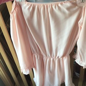 Pink strapless dress .. light and free flowing!